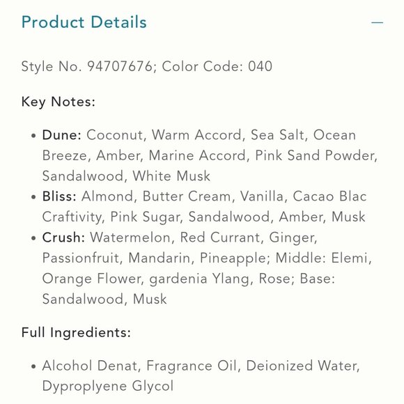 Anthropologie body mist. Dune or Bliss - Picture 2 of 4